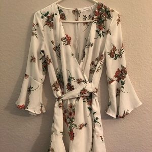 Floral shorts romper